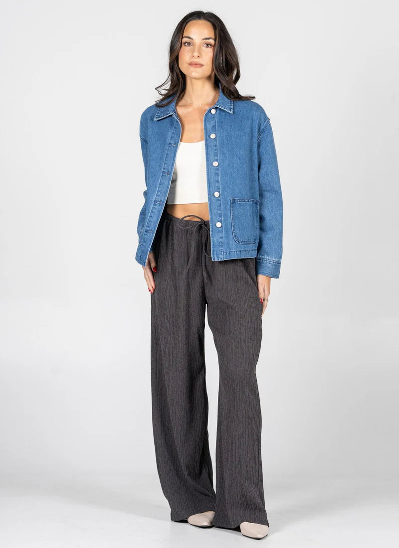 C'est Moi Crinkle Wide Leg Pants