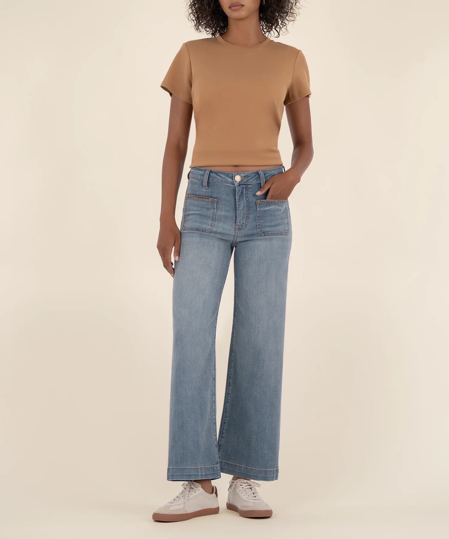 Kut From The Kloth Meg High Rise Wide Leg With Front Patch Pockets