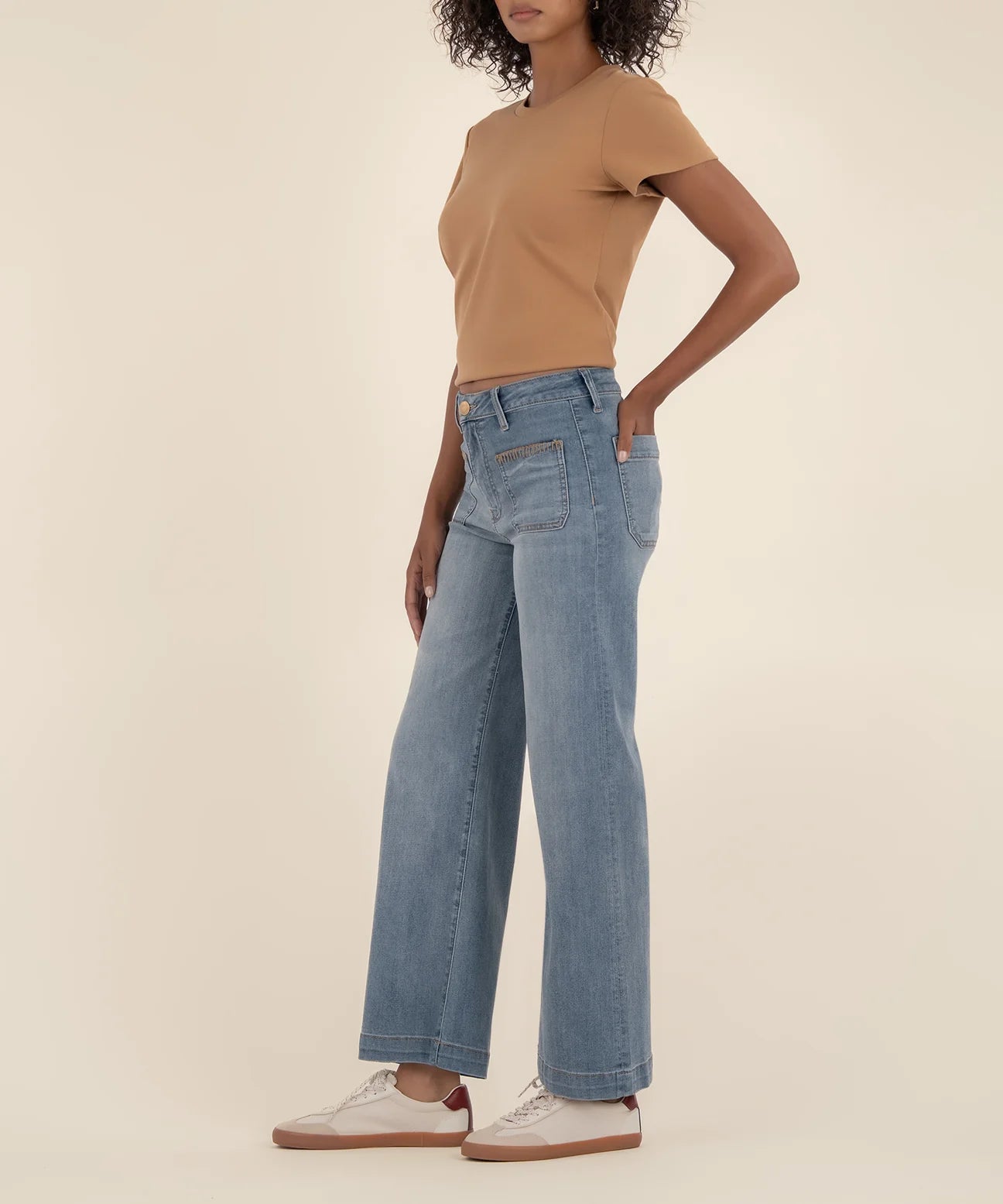 Kut From The Kloth Meg High Rise Wide Leg With Front Patch Pockets