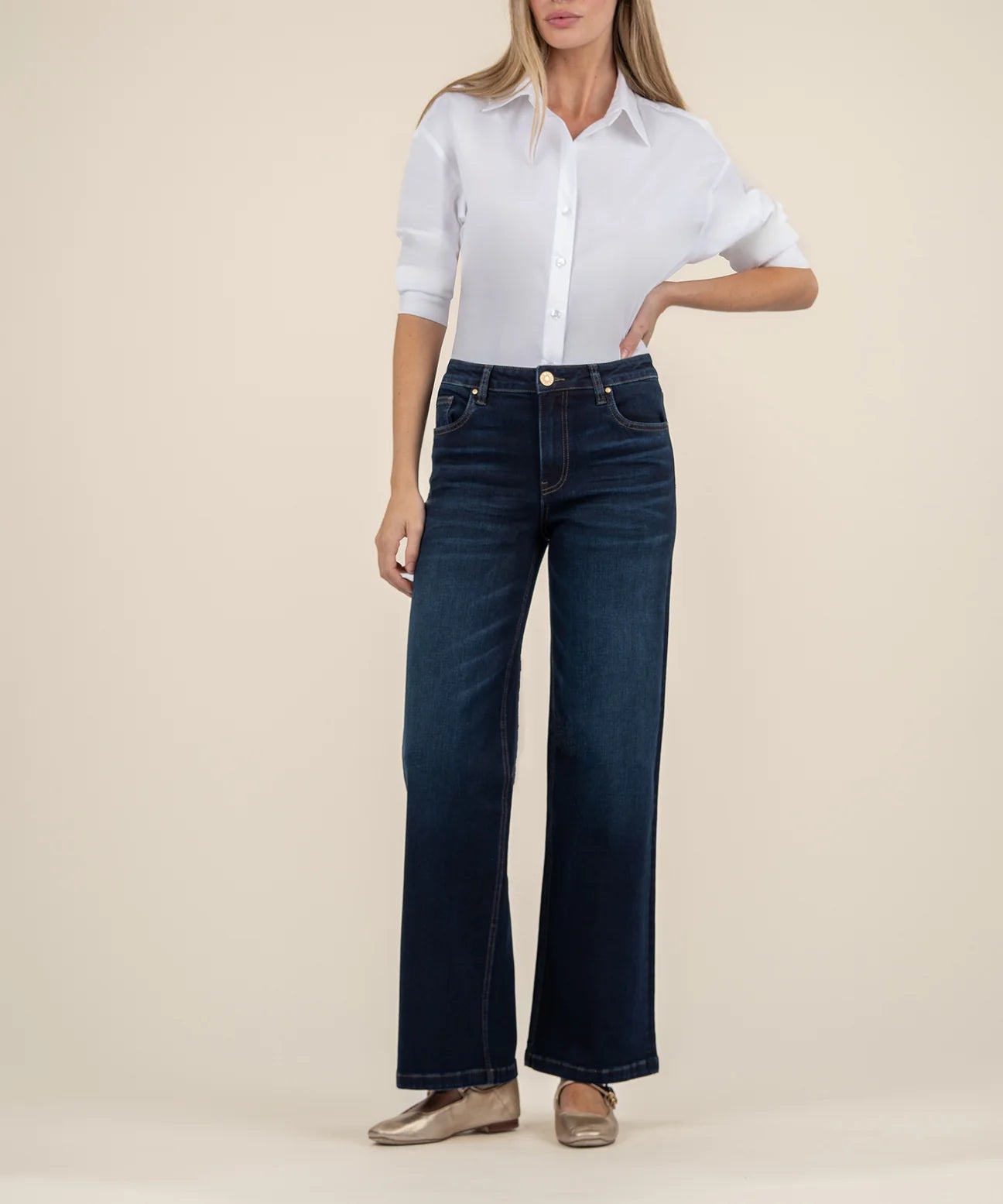 Kut From The Kloth Jean High Rise Wide Leg Clean Hem