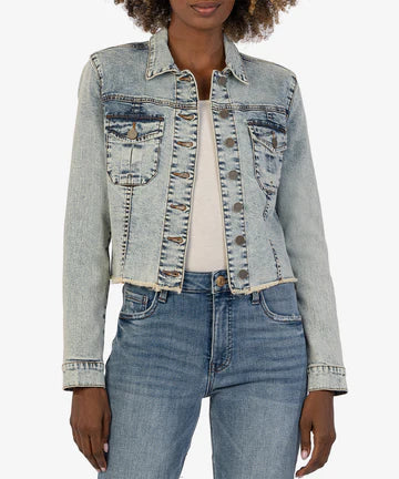 Kut From The Kloth Kara Frayed Denim Jacket