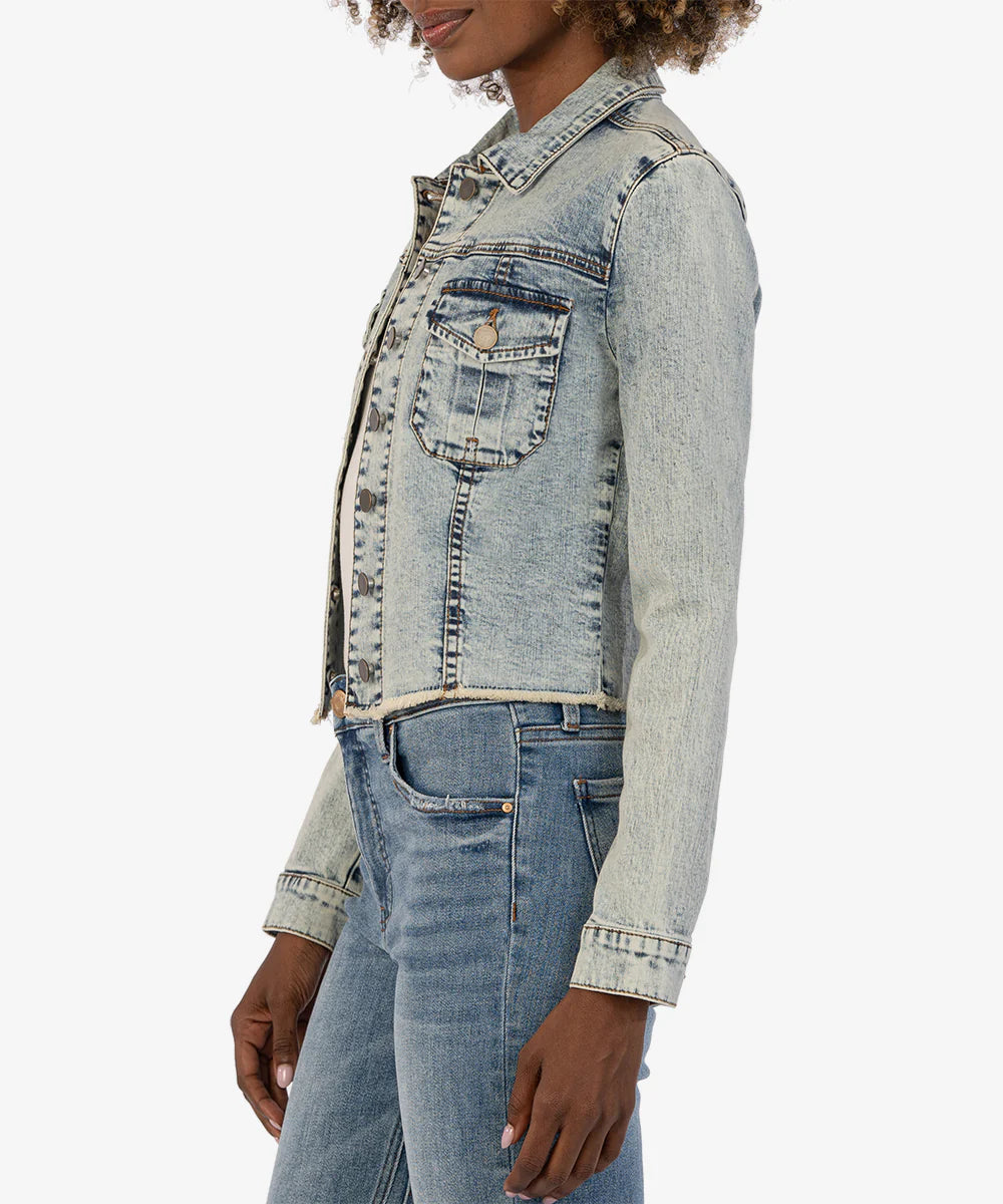 Kut From The Kloth Kara Frayed Denim Jacket