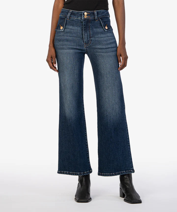 Kut From The Kloth Meg High Waist Flare Jeans in Bracing Wash