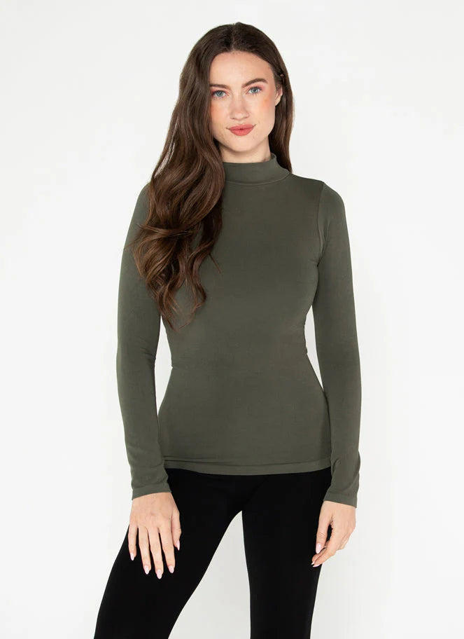 Bamboo Mock Neck Top by C'est Moi