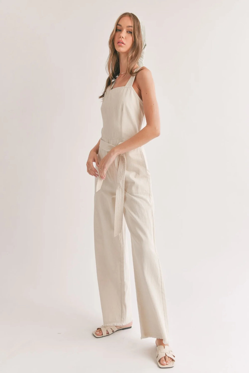Gia Belted Denim Overall by Sage The Label