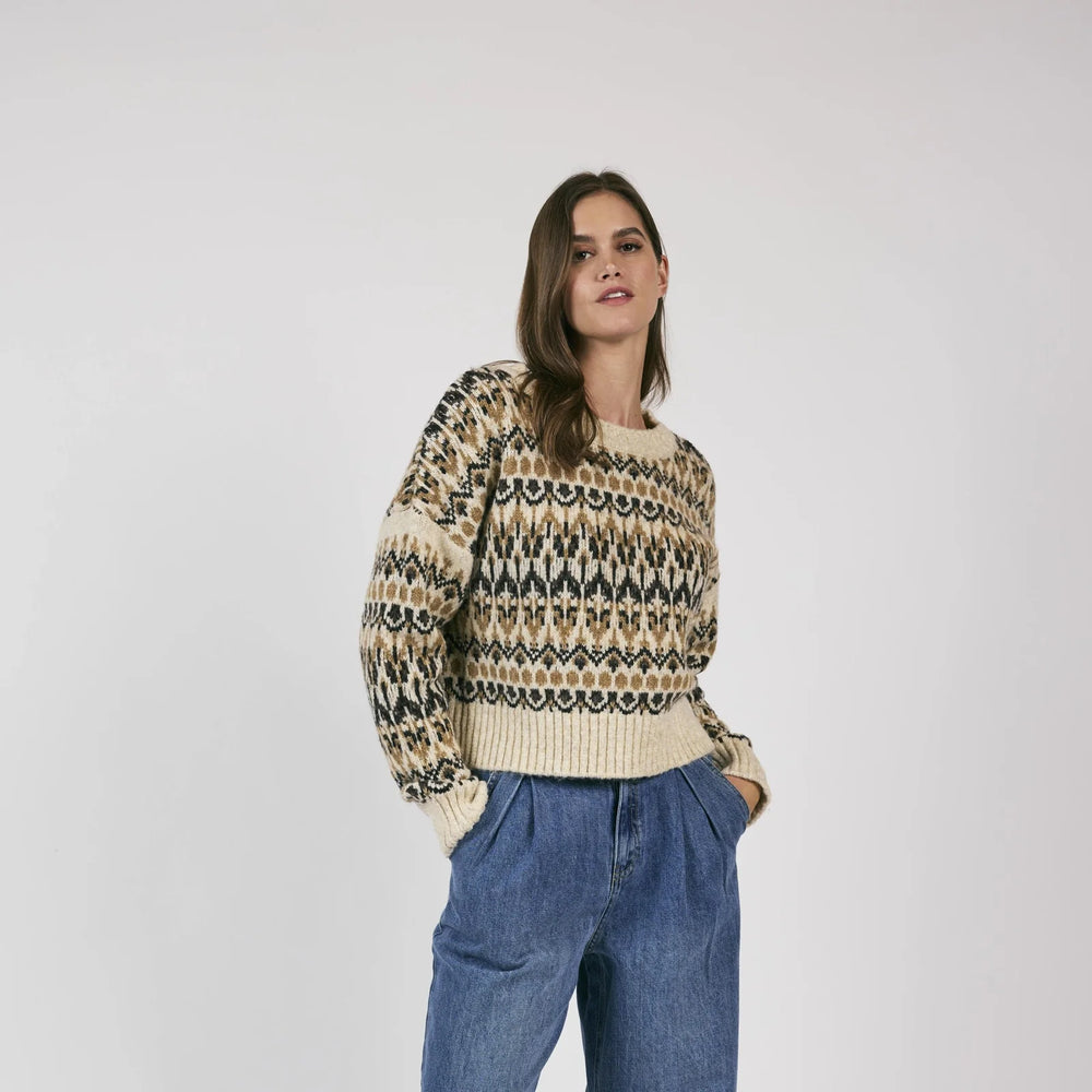 Rural Nordic Pattern Pullover Sweater