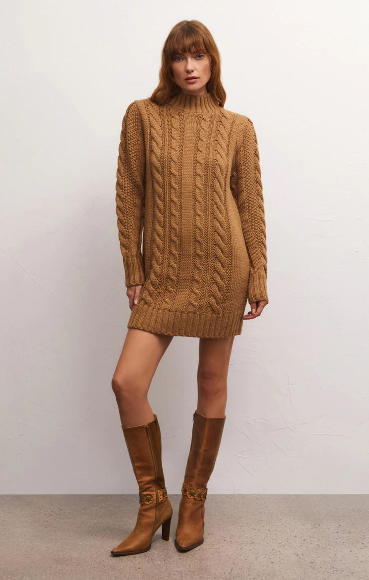 Sage Cable Sweater Dress