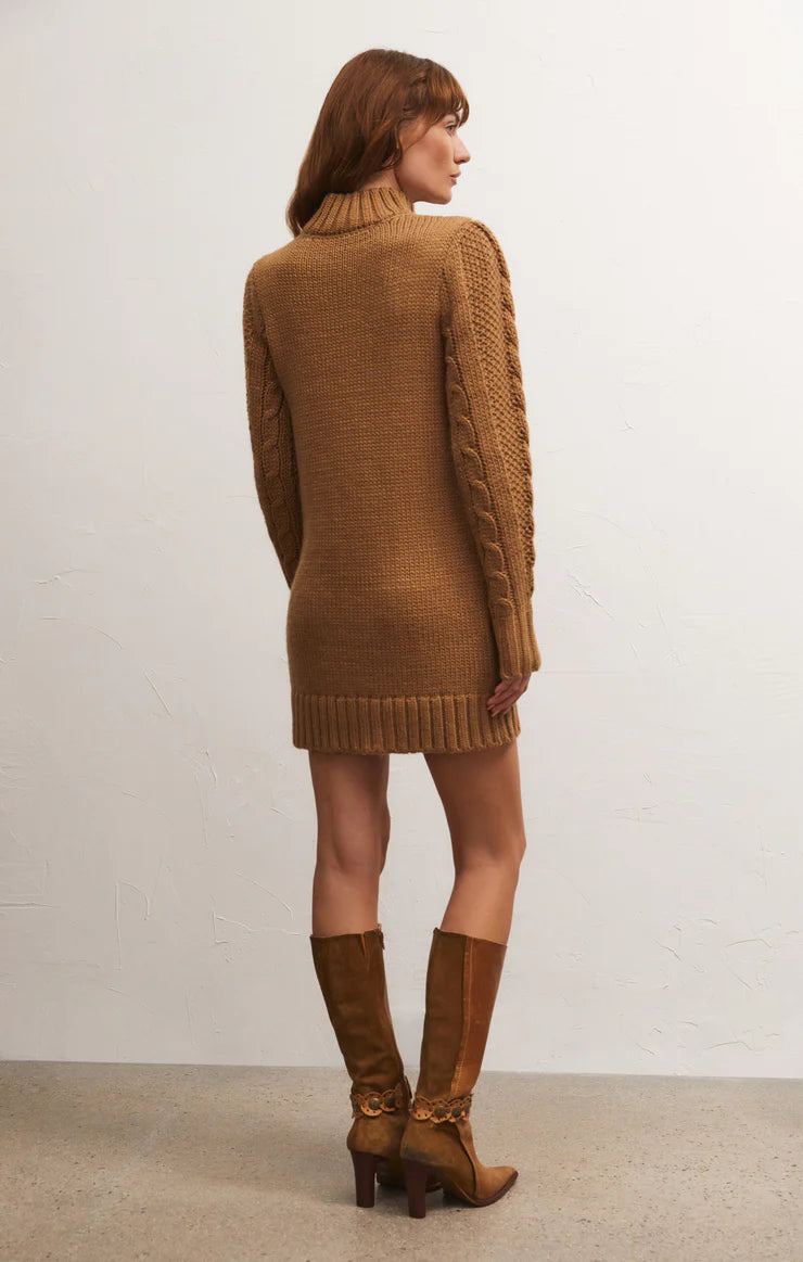 Sage Cable Sweater Dress