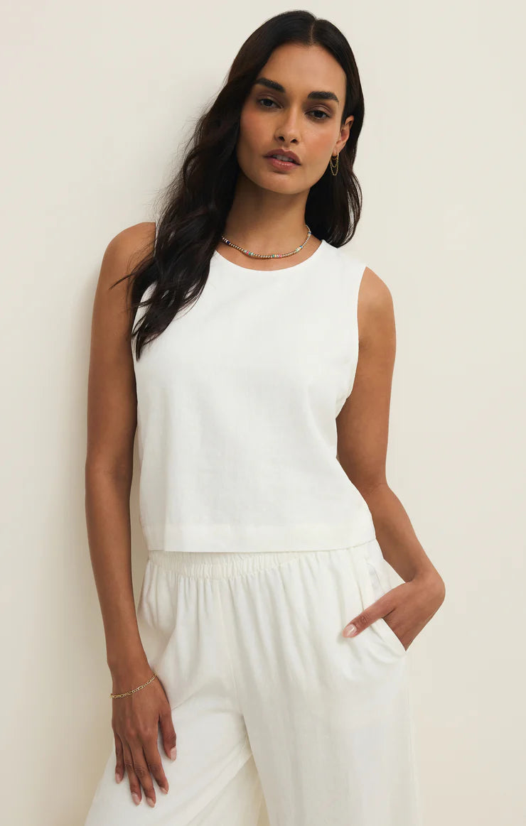 Sloane Linen Cropped Tank by Z Supply