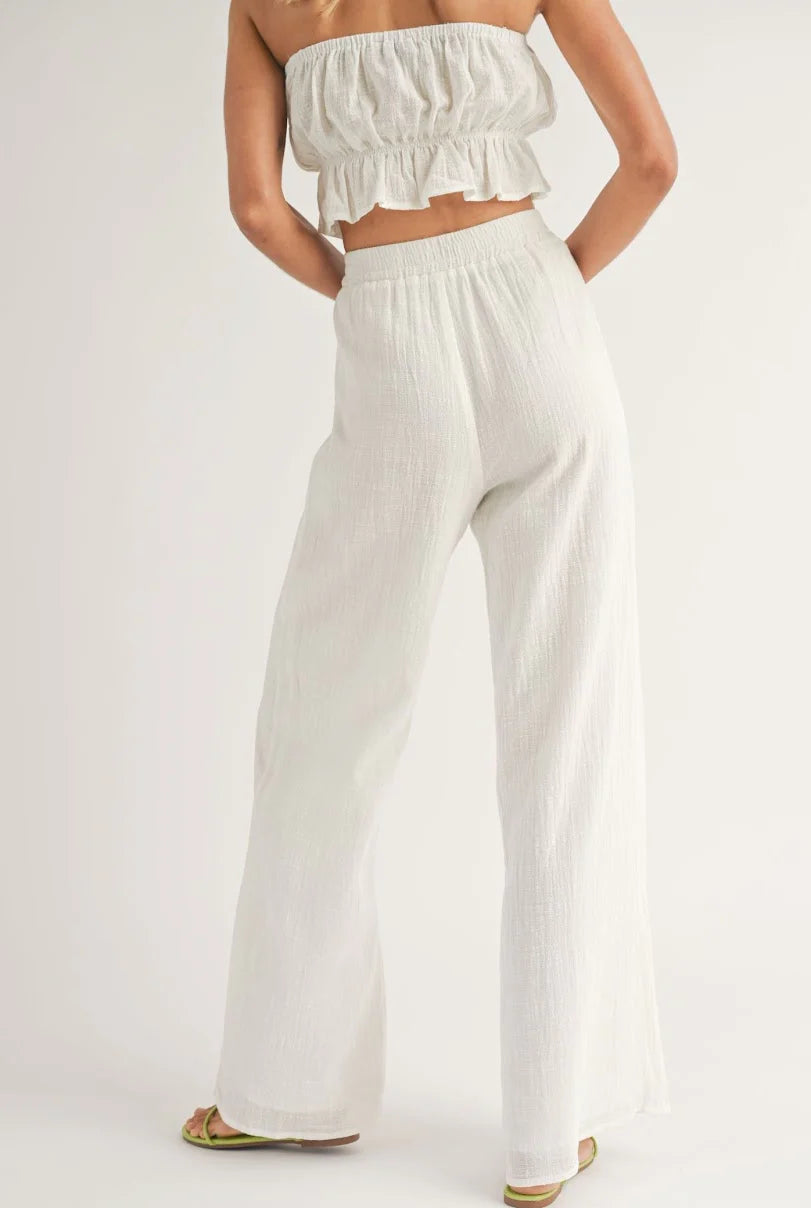 So Cal White Wide Leg Pants