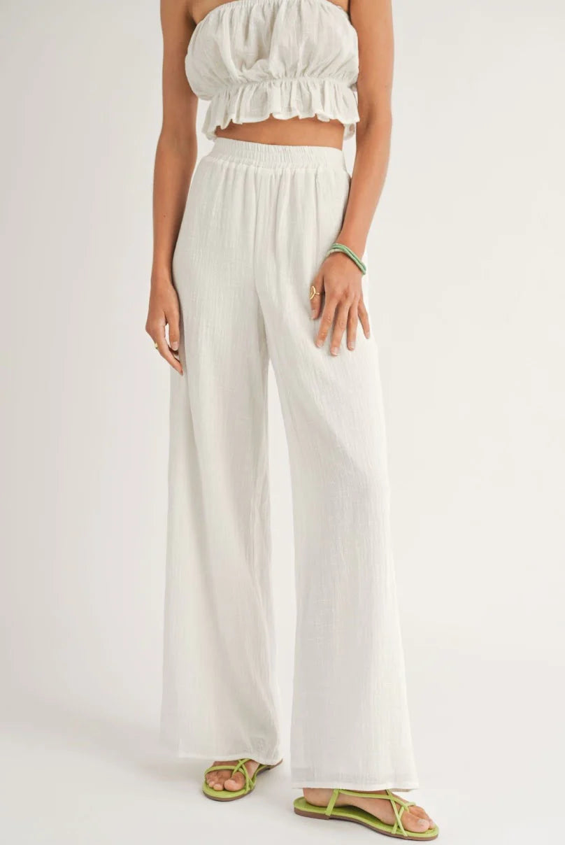 So Cal White Wide Leg Pants