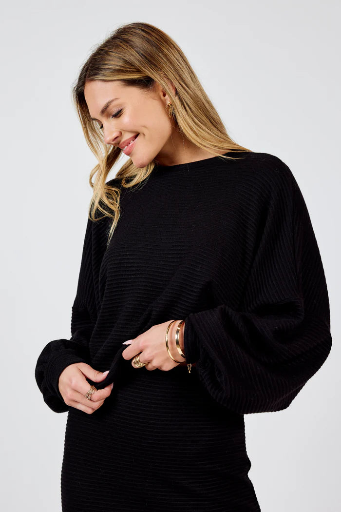 On a Stroll Crew Neck Dolman Sleeve Top