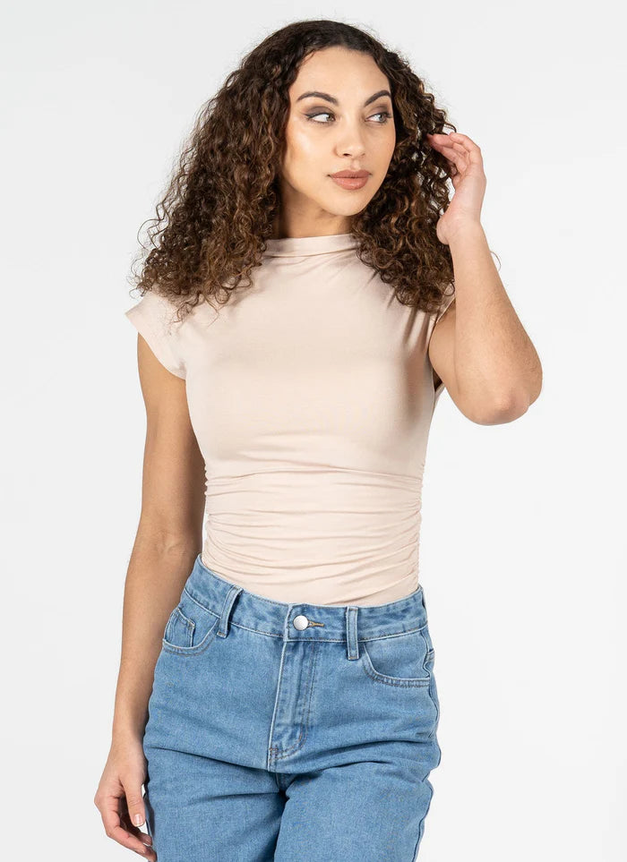 Rouched High Neck Top by C'est Moi