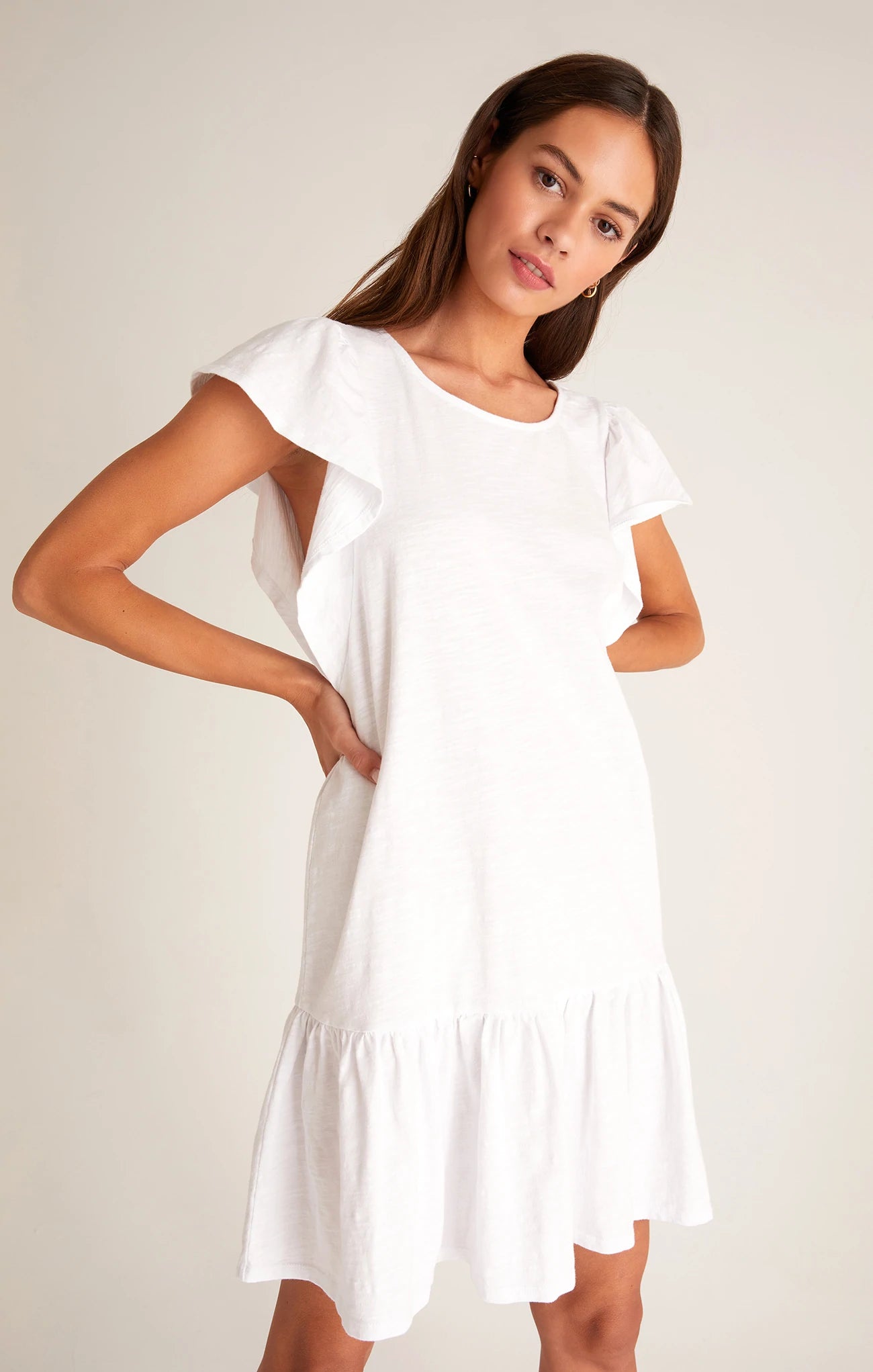 Flutter Slub Mini Dress
